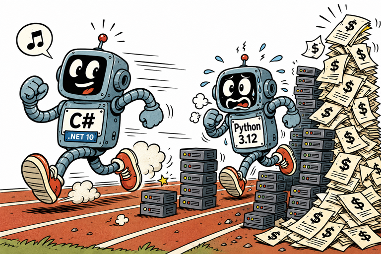 Benchmark: dos Hosted Agents, mismo Foundry, .NET 10 LTS vs Python 3.12